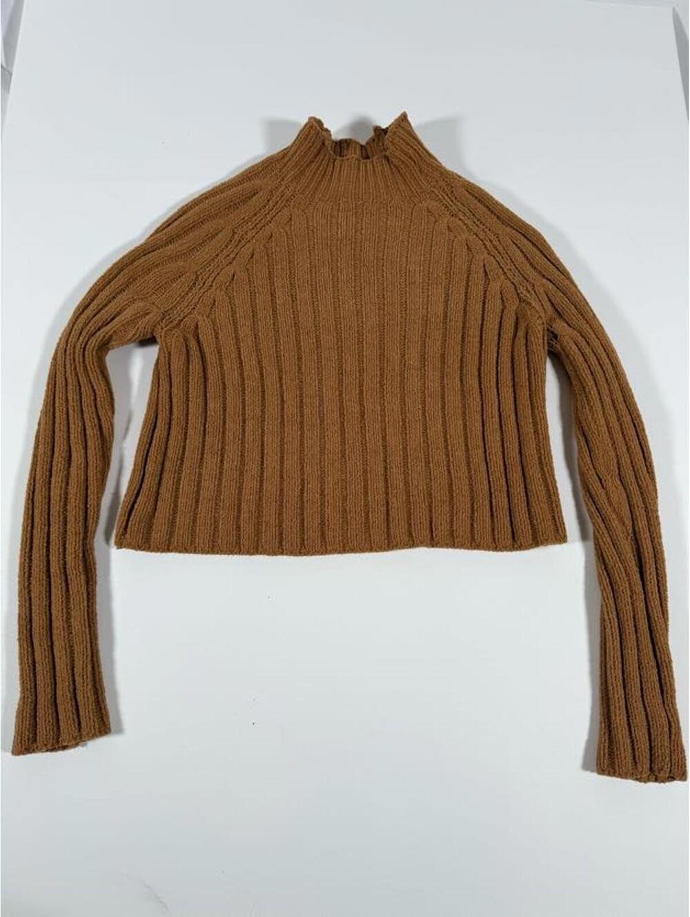 American Eagle Brown Ribbed Knit Sweater M